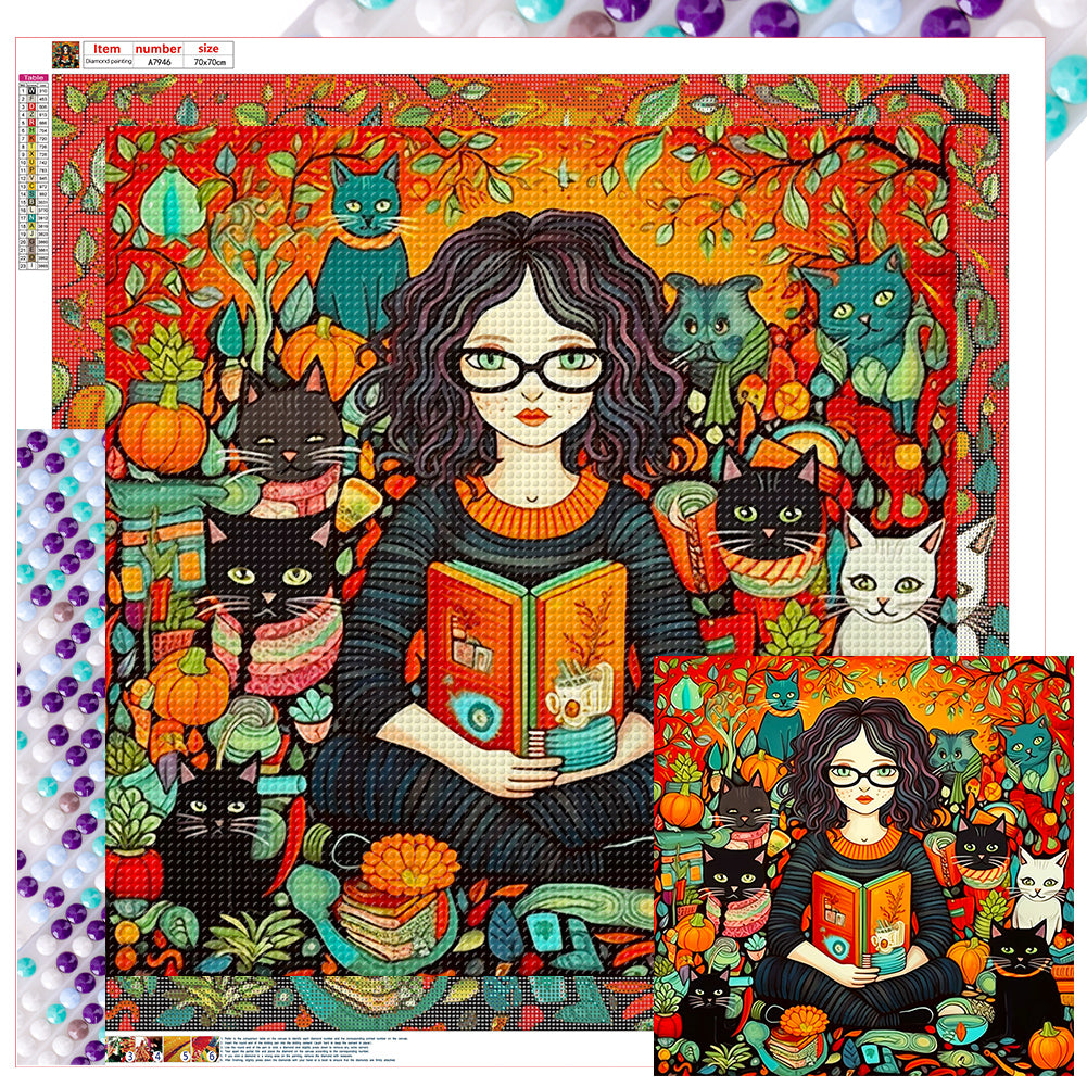 Halloween Exclusive Magical World Girl 70*70CM(Canvas) Full Round Drill Diamond Painting