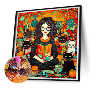 Halloween Exclusive Magical World Girl 70*70CM(Canvas) Full Round Drill Diamond Painting