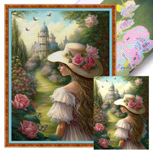 Load image into Gallery viewer, Huancan - Girl In The Castle Garden - 40*55CM 11CT 3 Stamped Cross Stitch
