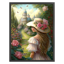 Load image into Gallery viewer, Huancan - Girl In The Castle Garden - 40*55CM 11CT 3 Stamped Cross Stitch
