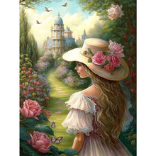 Load image into Gallery viewer, Huancan - Girl In The Castle Garden - 40*55CM 11CT 3 Stamped Cross Stitch

