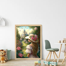 Load image into Gallery viewer, Huancan - Girl In The Castle Garden - 40*55CM 11CT 3 Stamped Cross Stitch
