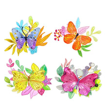 Load image into Gallery viewer, 16PCS DIY Butterflies with Flower Paint by Numbers Diamonds Painting Sticker Kit
