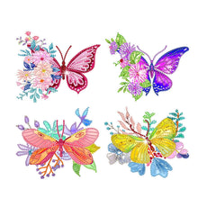 Load image into Gallery viewer, 16PCS DIY Butterflies with Flower Paint by Numbers Diamonds Painting Sticker Kit
