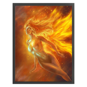 Yishu - Flame Goddess - 40*56CM 11CT 3 Stamped Cross Stitch