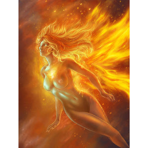 Yishu - Flame Goddess - 40*56CM 11CT 3 Stamped Cross Stitch
