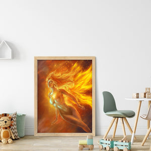 Yishu - Flame Goddess - 40*56CM 11CT 3 Stamped Cross Stitch