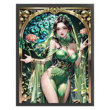 Load image into Gallery viewer, Yishu - Peacock Girl - 50*65CM 11CT 3 Stamped Cross Stitch
