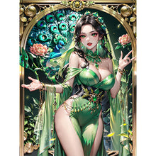 Load image into Gallery viewer, Yishu - Peacock Girl - 50*65CM 11CT 3 Stamped Cross Stitch
