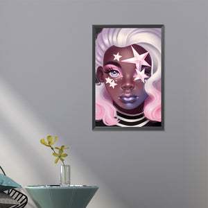Twinkle Star Girl 40*60CM(Picture) Full Round Drill Diamond Painting