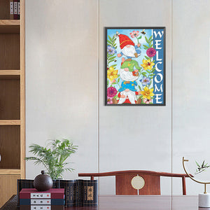 Flower Gnome 30*40CM(Canvas) Full Round Drill Diamond Painting