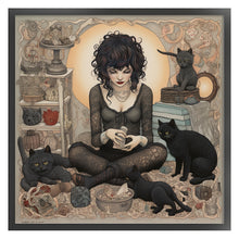Load image into Gallery viewer, Yishu - Girl And Black Cat - 70*70CM 11CT 3 Stamped Cross Stitch
