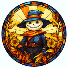 Load image into Gallery viewer, Glass Pumpkin Scarecrow 50*50CM(Canvas) Full Round Drill Diamond Painting
