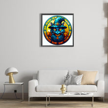 Load image into Gallery viewer, Glass Halloween Black Cat 50*50CM(Canvas) Full Round Drill Diamond Painting
