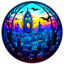 Load image into Gallery viewer, Glass Halloween Cemetery 50*50CM(Canvas) Full Round Drill Diamond Painting
