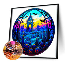 Load image into Gallery viewer, Glass Halloween Cemetery 50*50CM(Canvas) Full Round Drill Diamond Painting

