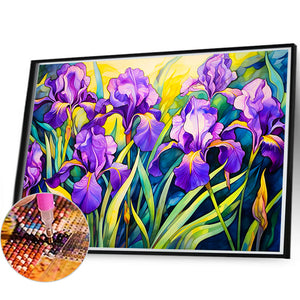 Iris Field 60*40CM(Canvas) Full Round Drill Diamond Painting
