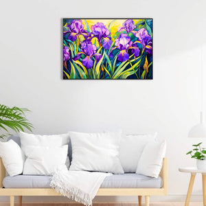 Iris Field 60*40CM(Canvas) Full Round Drill Diamond Painting