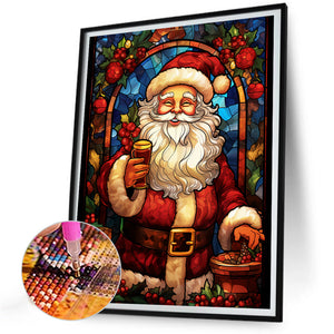 Christmas Santa Claus 30*40CM(Canvas) Full Round Drill Diamond Painting