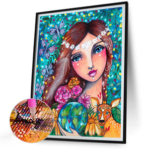 Woman 30*40CM(Canvas) Full Round Drill Diamond Painting