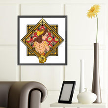 Load image into Gallery viewer, Woman With Flower Frame 40*40CM(Canvas) Full Round Drill Diamond Painting
