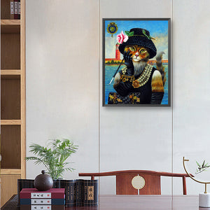 Cat 30*40CM(Canvas) Full Round Drill Diamond Painting