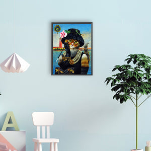 Cat 30*40CM(Canvas) Full Round Drill Diamond Painting