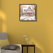 Load image into Gallery viewer, Winter Snowy Street Scene 40*40CM(Canvas) Full Round Drill Diamond Painting
