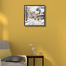 Load image into Gallery viewer, Winter Snowy Street Scene 40*40CM(Canvas) Full Round Drill Diamond Painting
