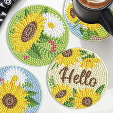 Load image into Gallery viewer, Diamond DIY Coasters with Holder Diamond Art Coaster (Sunflower Gnome 6PCS)
