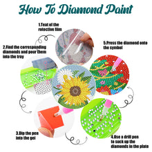 Load image into Gallery viewer, Diamond DIY Coasters with Holder Diamond Art Coaster (Sunflower Gnome 6PCS)
