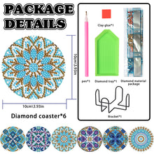 Load image into Gallery viewer, 6PCS Diamond Crafts Coasters with Holder Wooden (Mandara)
