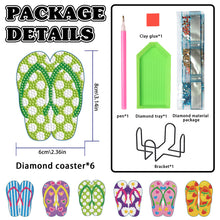 Load image into Gallery viewer, 6PCS Diamond Painting Art Coasters with Holder Wooden (Beach Holiday)
