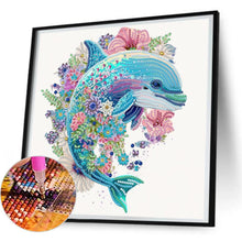 Load image into Gallery viewer, Dolphin 30*30CM(Canvas) Partial Special Shaped Drill Diamond Painting
