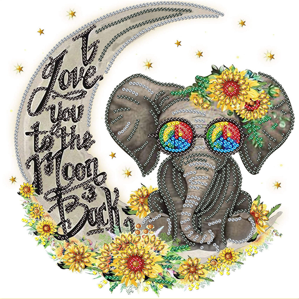 Elephant 30*30CM(Canvas) Partial Special Shaped Drill Diamond Painting