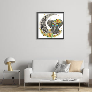 Elephant 30*30CM(Canvas) Partial Special Shaped Drill Diamond Painting