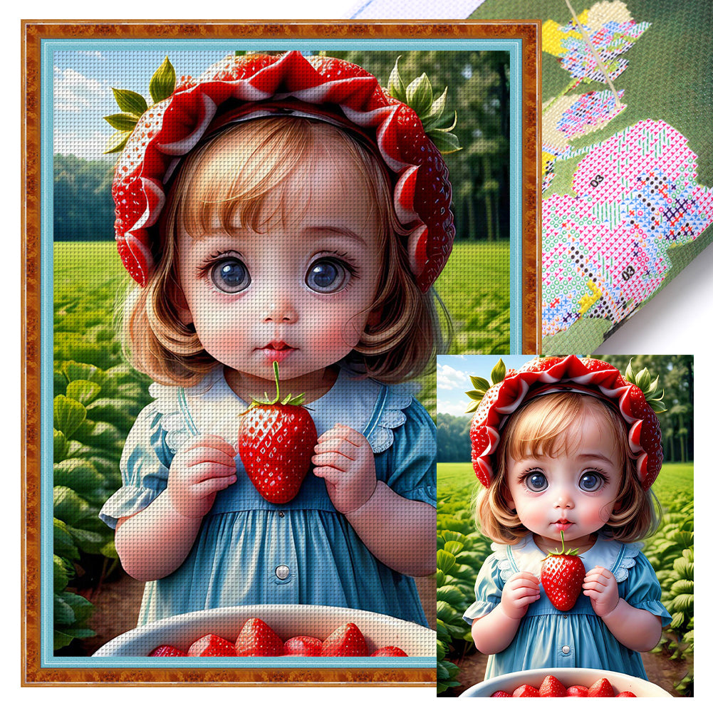 Yishu - Strawberry Shortcake - 40*56CM 11CT 3 Stamped Cross Stitch