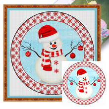 Load image into Gallery viewer, Huancan - Christmas Snowman - 40*40CM 11CT 3 Stamped Cross Stitch
