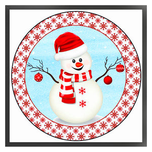 Huancan - Christmas Snowman - 40*40CM 11CT 3 Stamped Cross Stitch