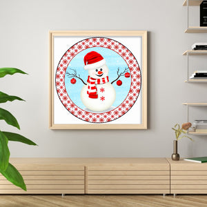 Huancan - Christmas Snowman - 40*40CM 11CT 3 Stamped Cross Stitch