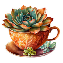 Load image into Gallery viewer, DIY - Teacup Succulents - 50*50CM 11CT 3 Stamped Cross Stitch
