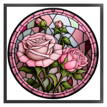 Load image into Gallery viewer, DIY - Glass Painting - Roses - 50*50CM 11CT 3 Stamped Cross Stitch
