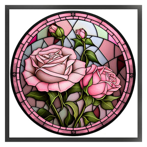 DIY - Glass Painting - Roses - 50*50CM 11CT 3 Stamped Cross Stitch