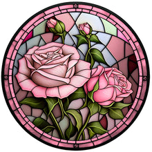Load image into Gallery viewer, DIY - Glass Painting - Roses - 50*50CM 11CT 3 Stamped Cross Stitch
