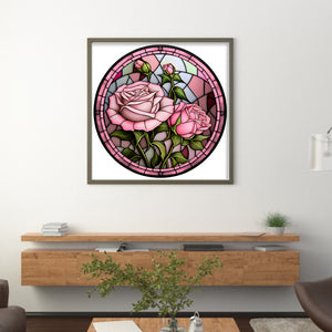 DIY - Glass Painting - Roses - 50*50CM 11CT 3 Stamped Cross Stitch