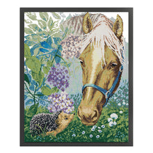 Load image into Gallery viewer, Joy Sunday - Horse And Hedgehog - 40*48CM 14CT 2 Stamped Cross Stitch
