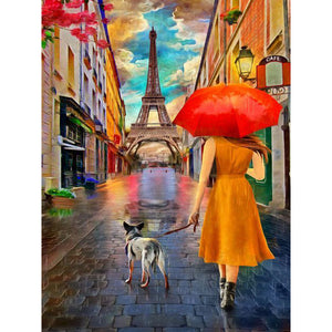 Painted Streets In Paris 30*40CM(Canvas) Full Round Drill Diamond Painting