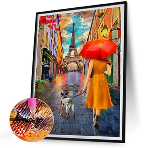 Painted Streets In Paris 30*40CM(Canvas) Full Round Drill Diamond Painting