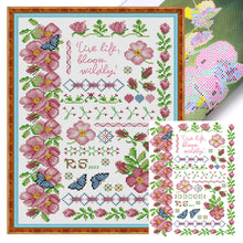 Load image into Gallery viewer, Joy Sunday - Flowers In Bloom - 29*40CM 14CT 2 Stamped Cross Stitch
