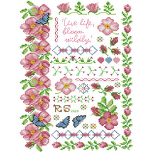 Load image into Gallery viewer, Joy Sunday - Flowers In Bloom - 29*40CM 14CT 2 Stamped Cross Stitch
